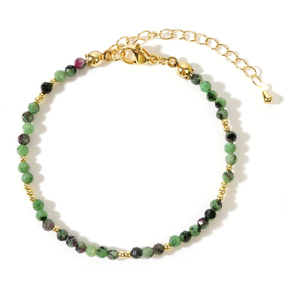 Bracciale regolabile Olivenorma con mini perle sfaccettate e pietre preziose naturali - image 7