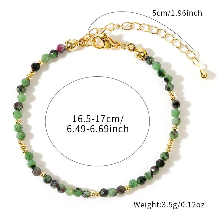 Bracciale regolabile Olivenorma con mini perle sfaccettate e pietre preziose naturali - image 8