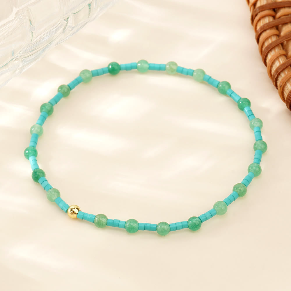 Bracciale elastico Olivenorma Mini Beads Gemstone - Avventurina verde - image 2
