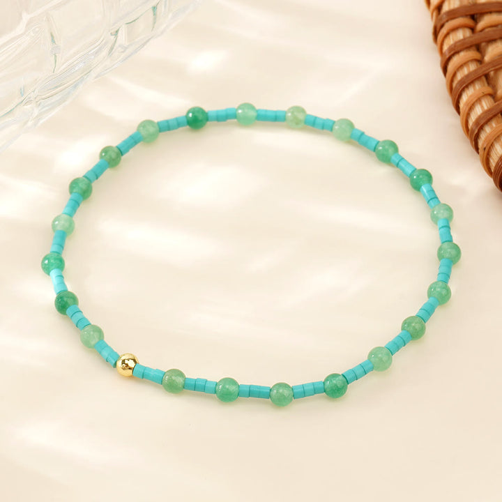 Bracciale elastico Olivenorma Mini Beads Gemstone - Avventurina verde - image 2