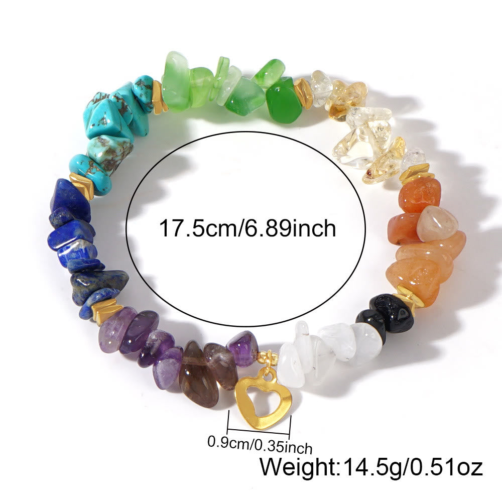 Bracciale elastico a croce con ghiaia arcobaleno e cristalli curativi Olivenorma - image 5
