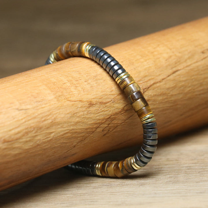 Bracciale intrecciato con perline regolabili in cristallo naturale Olivenorma - image 6