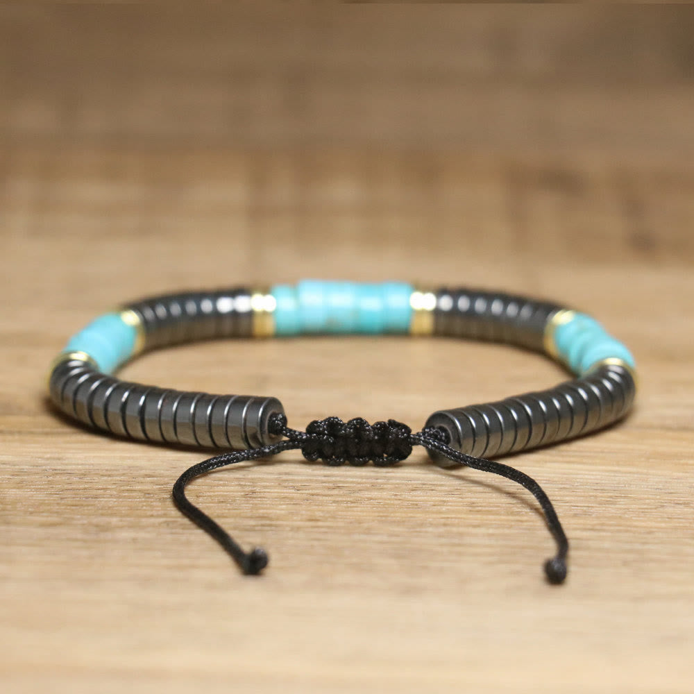 Bracciale intrecciato con perline regolabili in cristallo naturale Olivenorma - image 14