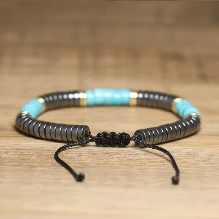 Bracciale intrecciato con perline regolabili in cristallo naturale Olivenorma - image 14