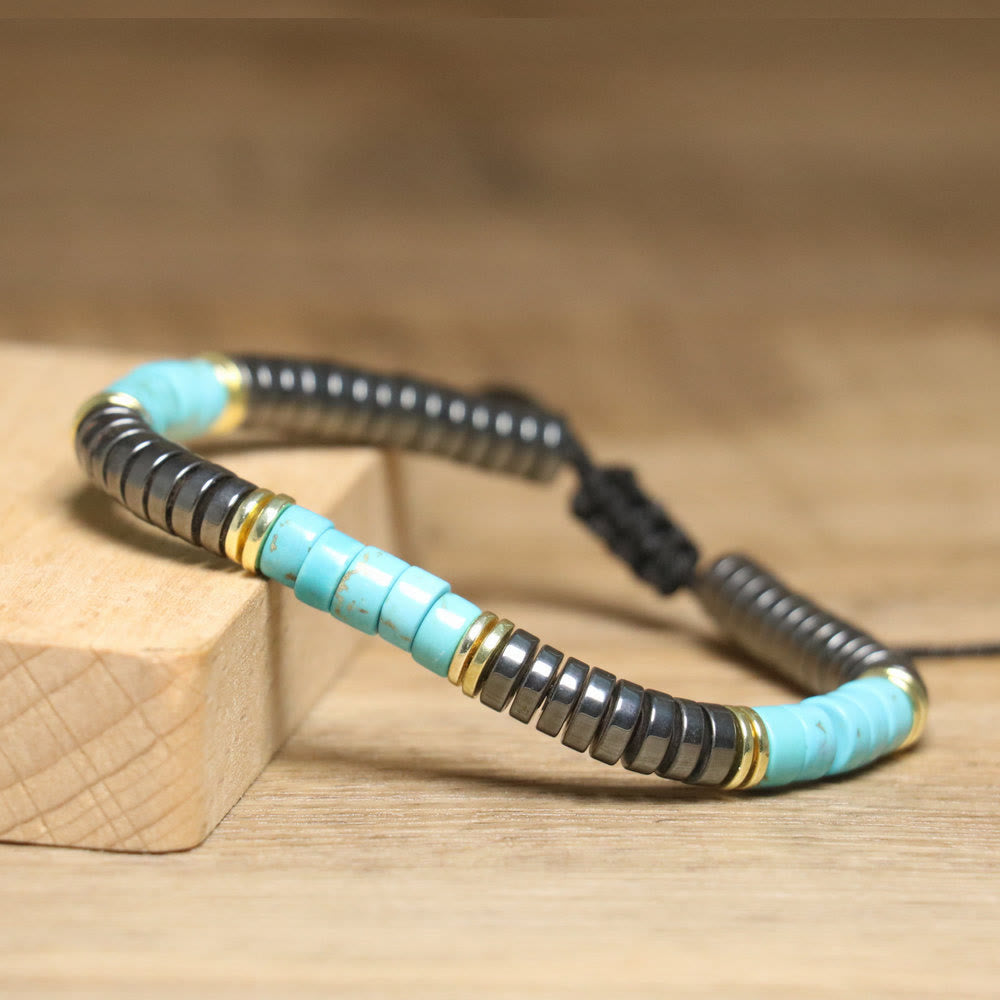 Bracciale intrecciato con perline regolabili in cristallo naturale Olivenorma - image 15