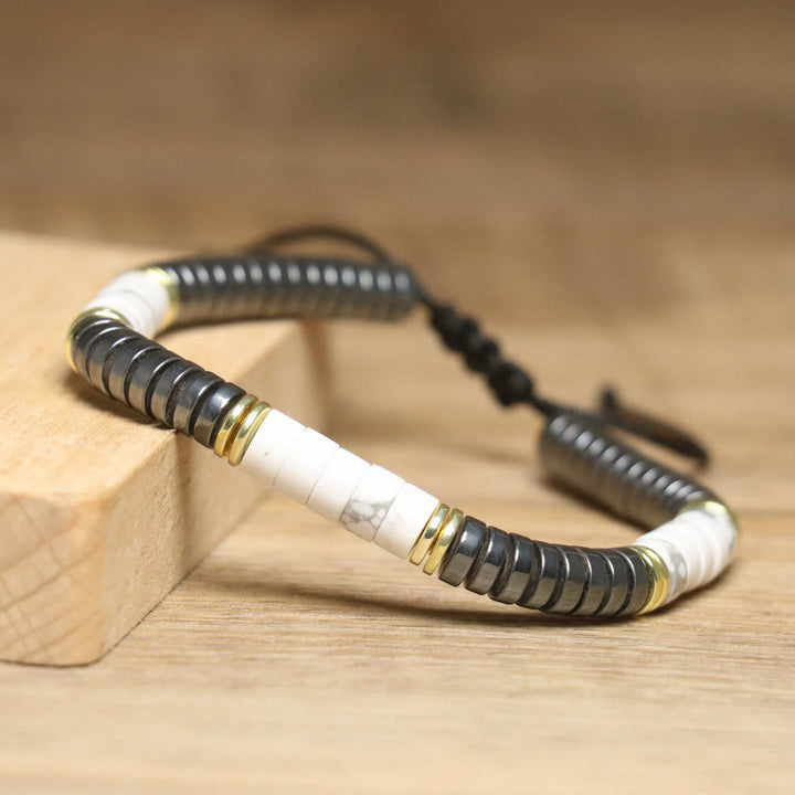 Bracciale intrecciato con perline regolabili in cristallo naturale Olivenorma - image 19