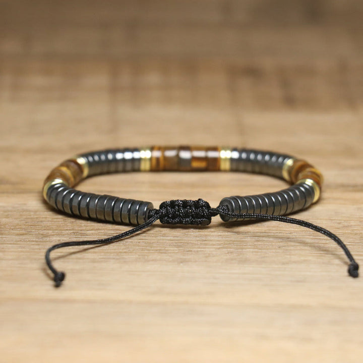 Bracciale intrecciato con perline regolabili in cristallo naturale Olivenorma - image 3