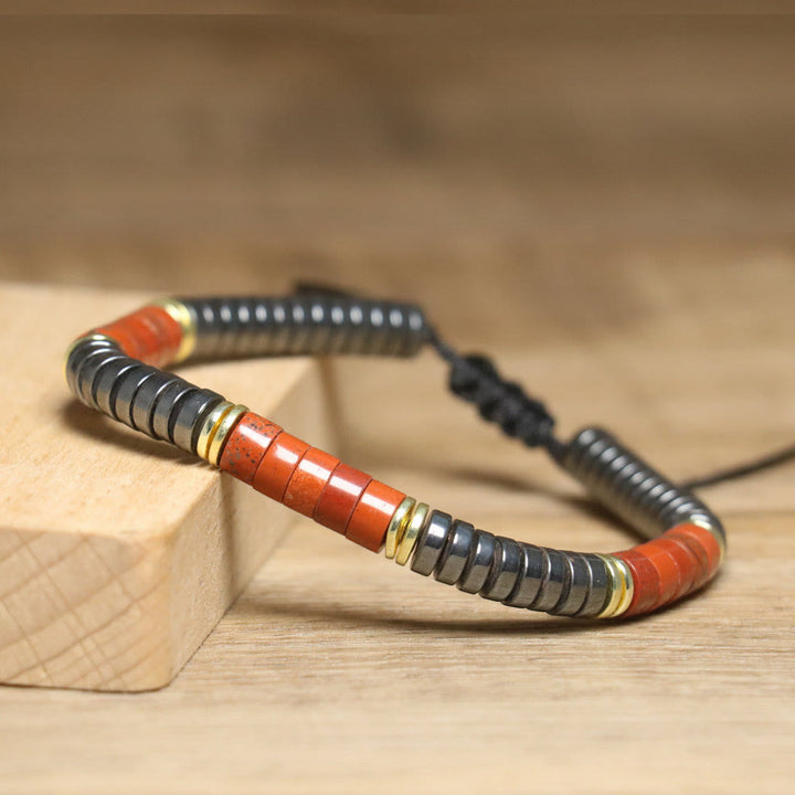 Bracciale intrecciato con perline regolabili in cristallo naturale Olivenorma - image 11