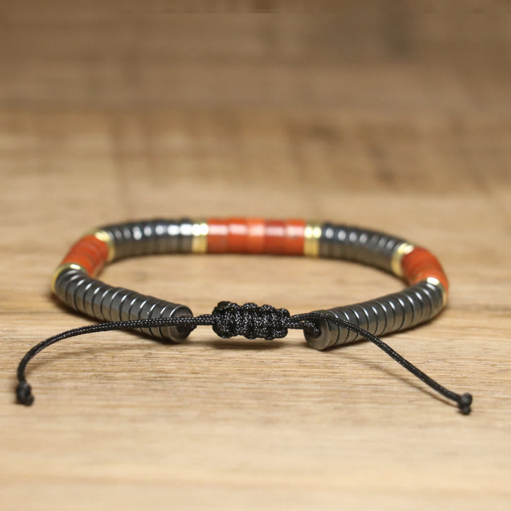 Bracciale intrecciato con perline regolabili in cristallo naturale Olivenorma - image 10