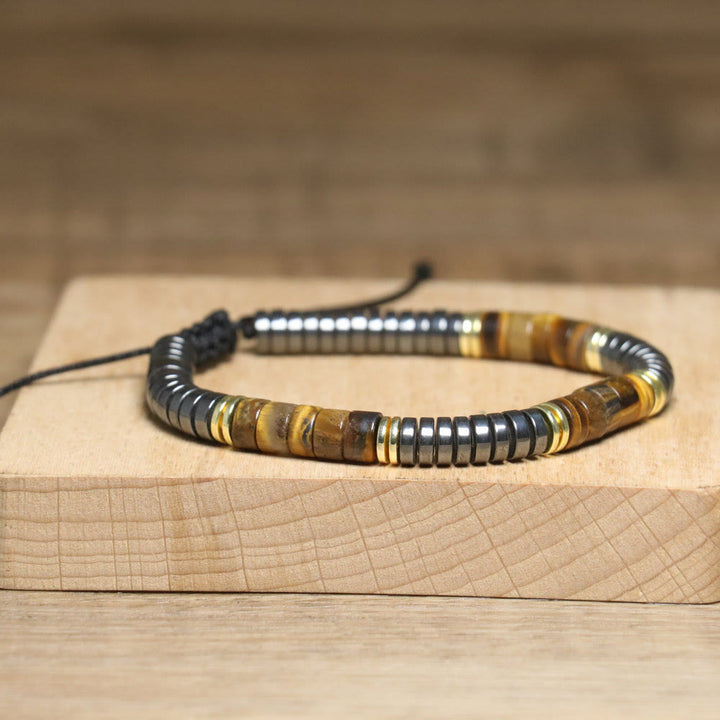 Bracciale intrecciato con perline regolabili in cristallo naturale Olivenorma - image 4