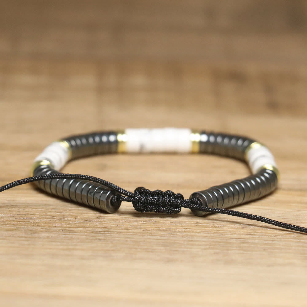Bracciale intrecciato con perline regolabili in cristallo naturale Olivenorma - image 18