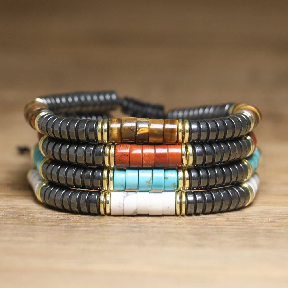 Bracciale intrecciato con perline regolabili in cristallo naturale Olivenorma - image 1