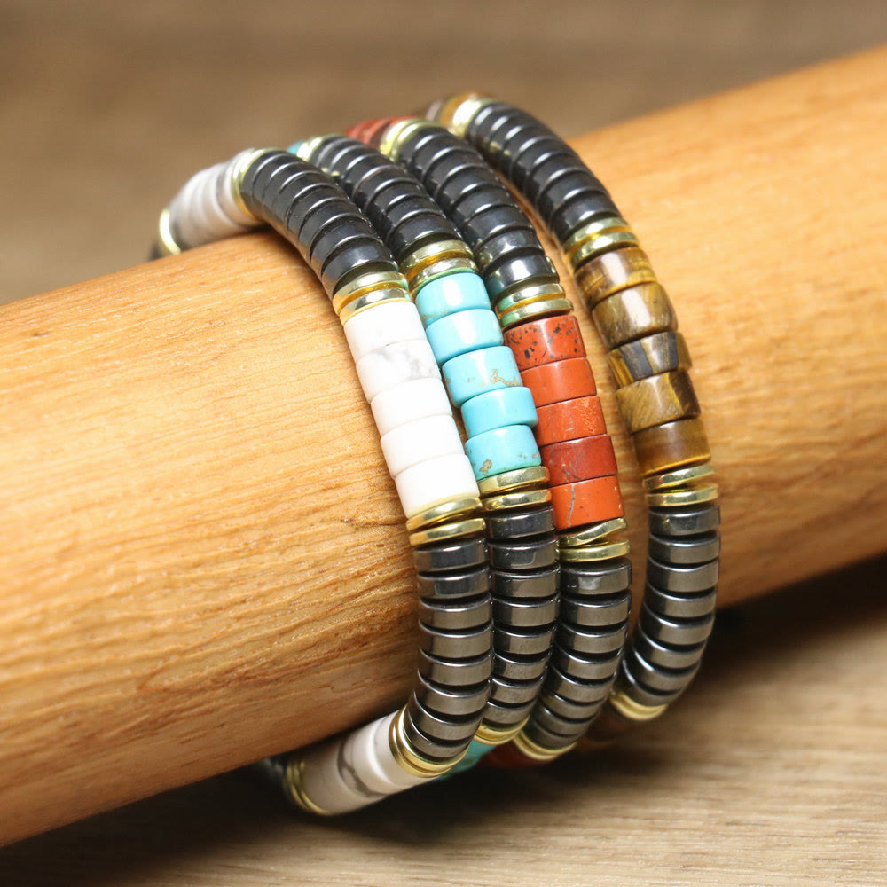 Bracciale intrecciato con perline regolabili in cristallo naturale Olivenorma - image 21