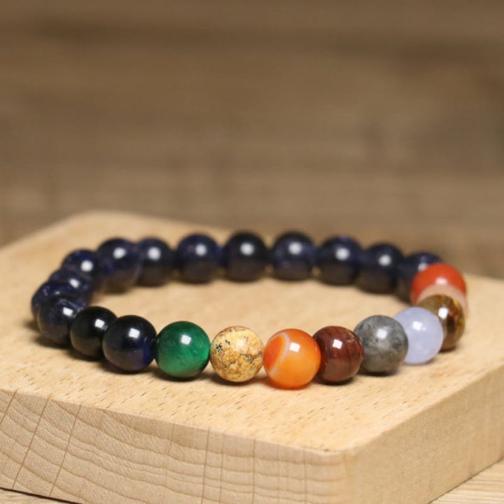 Bracciale Olivenorma con perline di pietre preziose naturali colorate da 8 mm - image 3