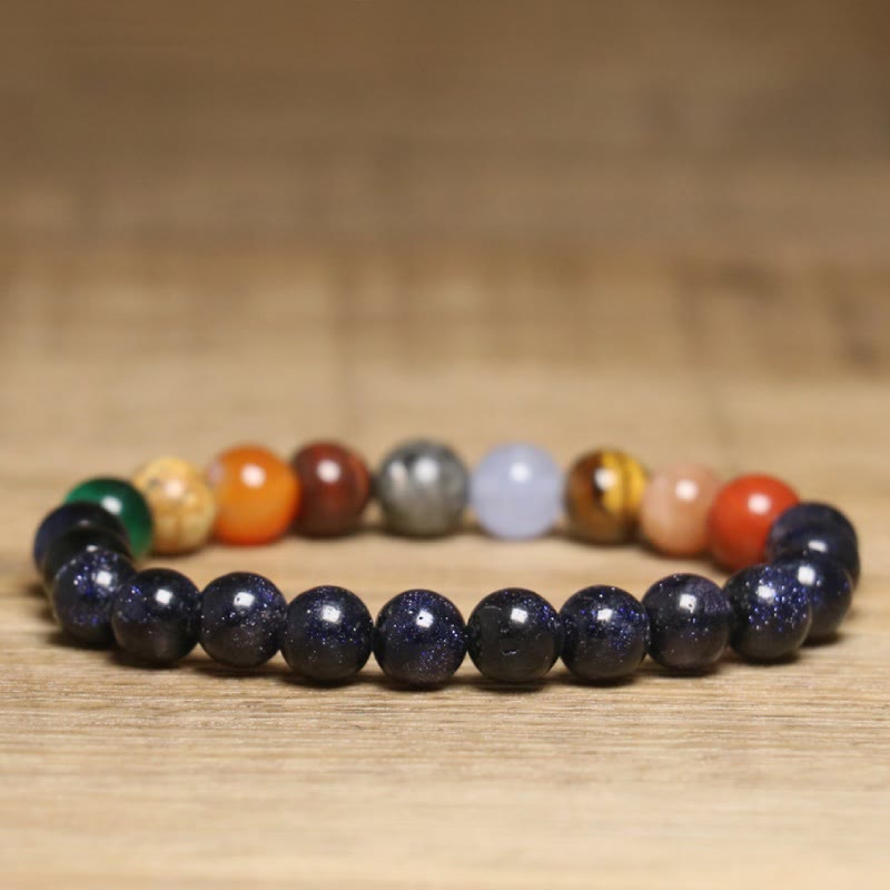Bracciale Olivenorma con perline di pietre preziose naturali colorate da 8 mm - image 2