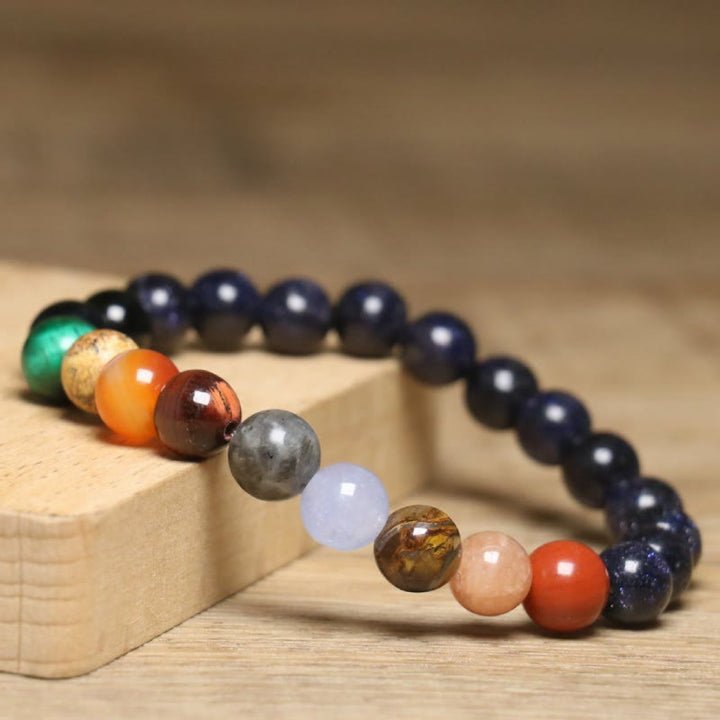 Bracciale Olivenorma con perline di pietre preziose naturali colorate da 8 mm - image 4