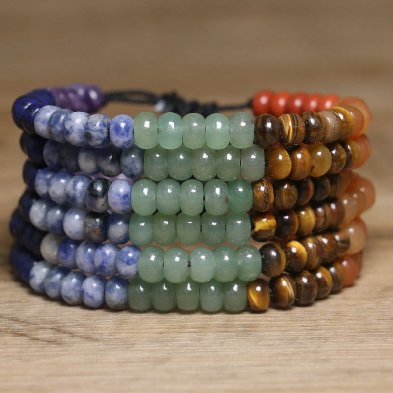 Bracciale intrecciato regolabile in pietra naturale di cristallo dei chakra Olivenorma - image 4