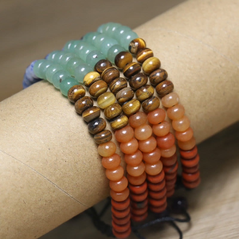 Bracciale intrecciato regolabile in pietra naturale di cristallo dei chakra Olivenorma - image 3