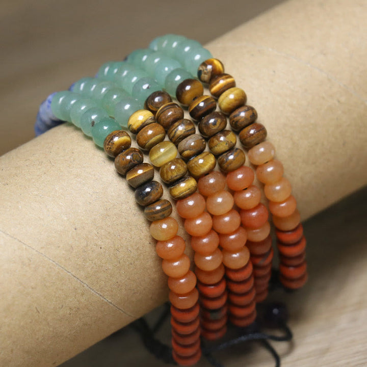Bracciale intrecciato regolabile in pietra naturale di cristallo dei chakra Olivenorma - image 3
