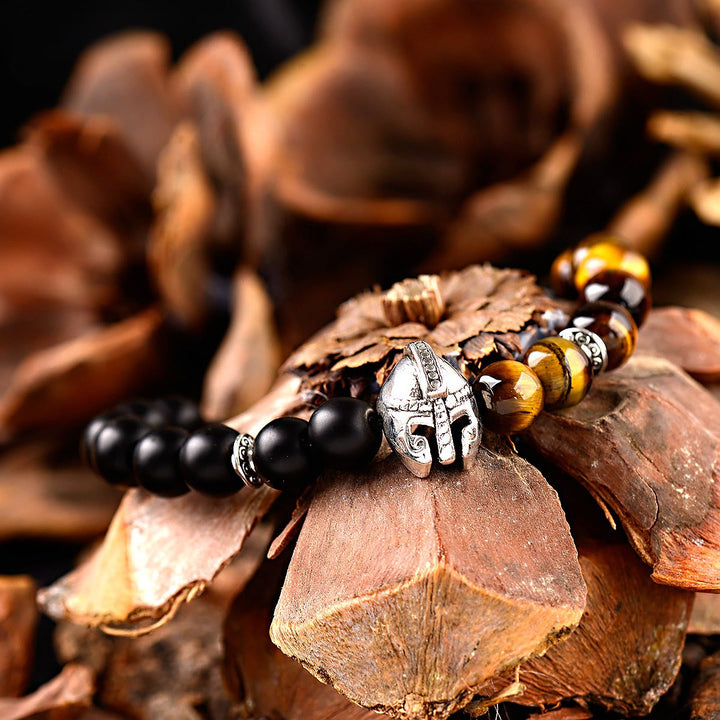 Bracciale Olivenorma con elmo da guerriero spartano regolabile da 8 mm con pietre preziose - image 15