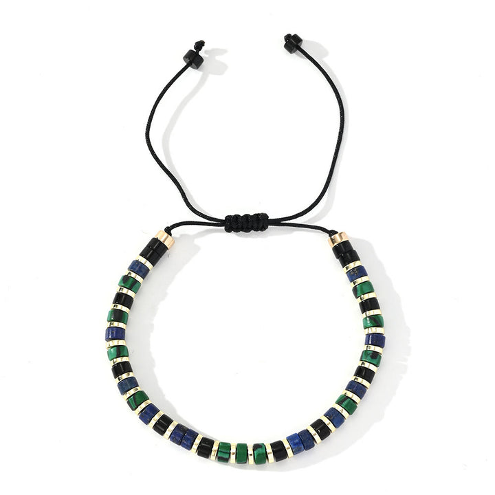 Braccialetto alla moda con perline Olivenorma Mini in ematite e pietre preziose - Malachite+Ossidiana+Lapislazzuli+Ematite - image 6