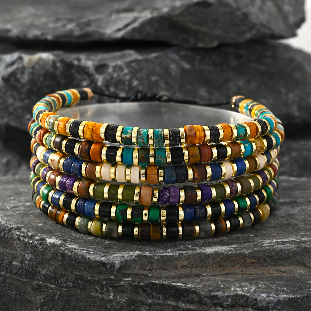 Braccialetto alla moda con perline Olivenorma Mini in ematite e pietre preziose - image 1