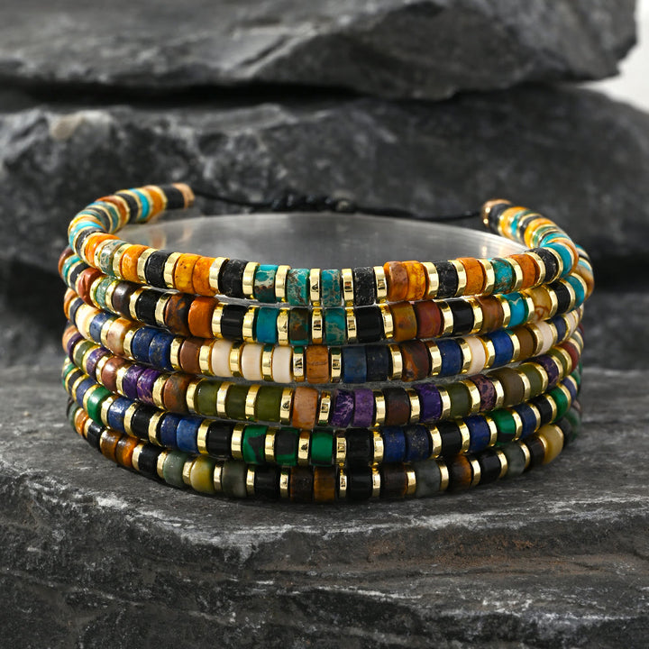 Braccialetto alla moda con perline Olivenorma Mini in ematite e pietre preziose - image 1