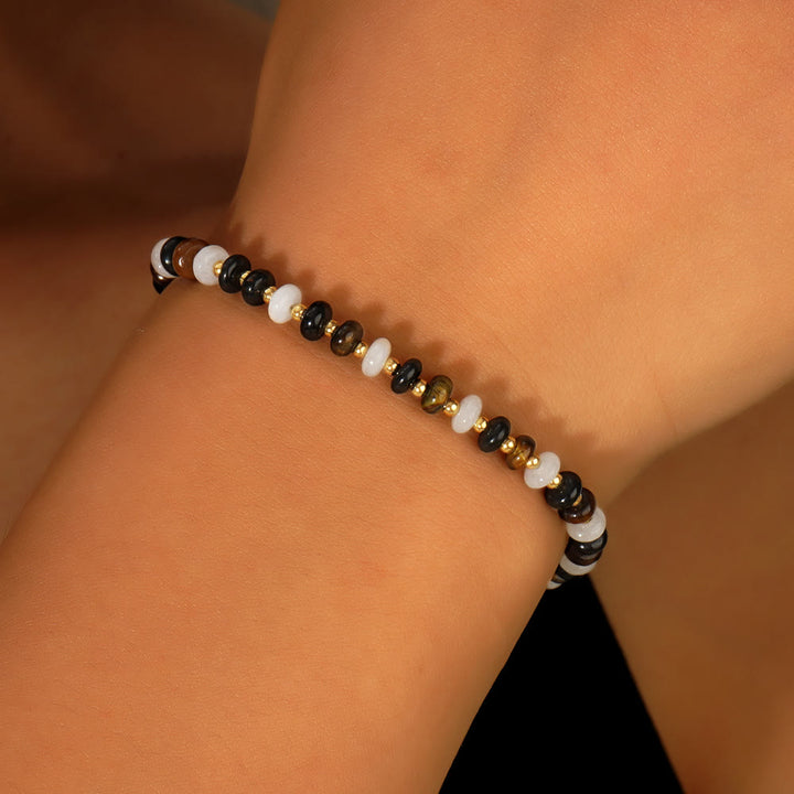 Bracciale regolabile con perline di cristallo naturale in stile boho Olivenorma - image 2
