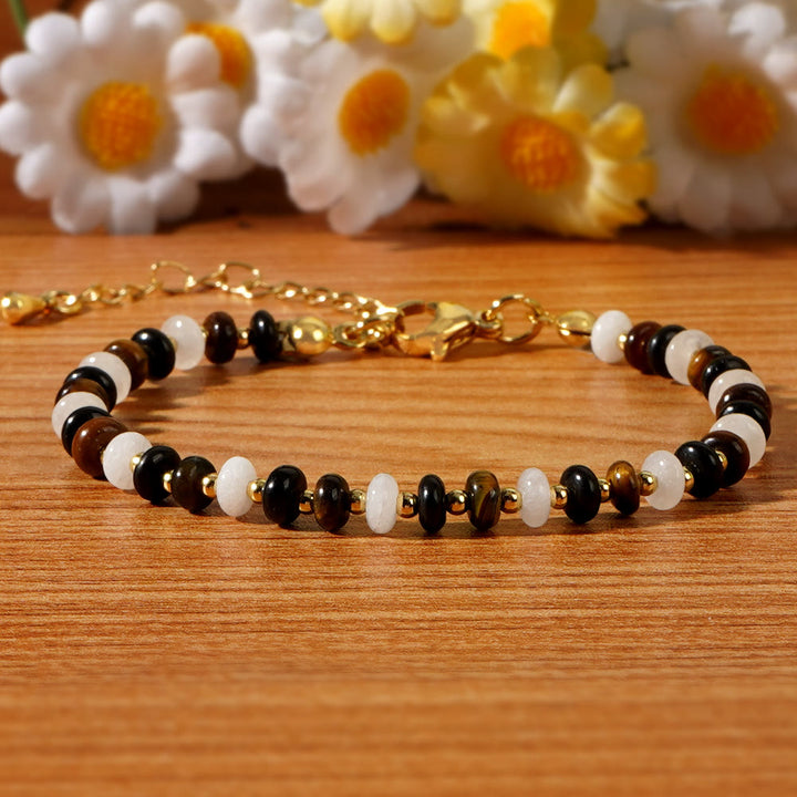 Bracciale regolabile con perline di cristallo naturale in stile boho Olivenorma - image 4