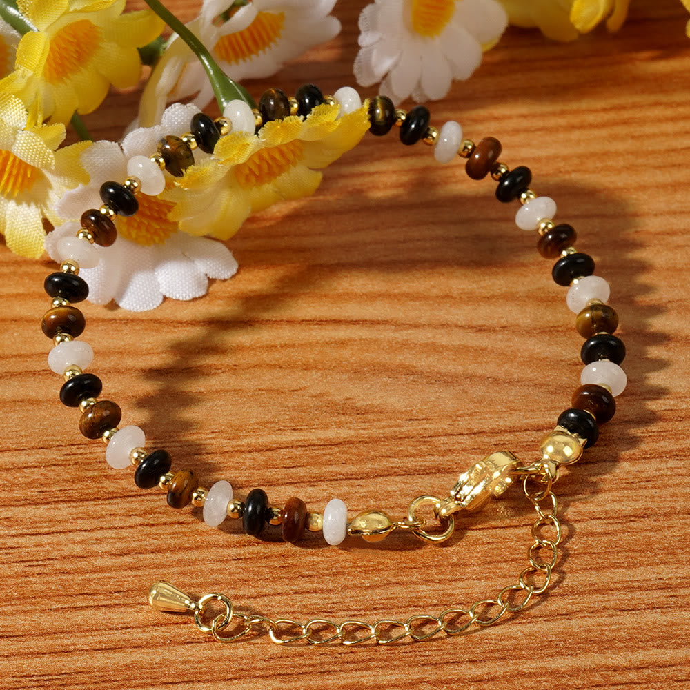 Bracciale regolabile con perline di cristallo naturale in stile boho Olivenorma - Cristallo naturale - image 1