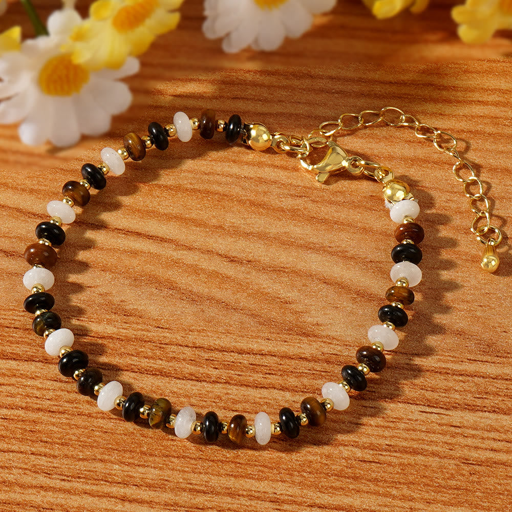 Bracciale regolabile con perline di cristallo naturale in stile boho Olivenorma - image 3