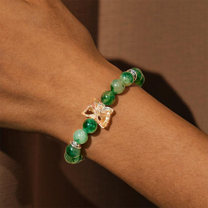 Bracciale Olivenorma "Crescita e Fortuna" in quarzo fantasma verde