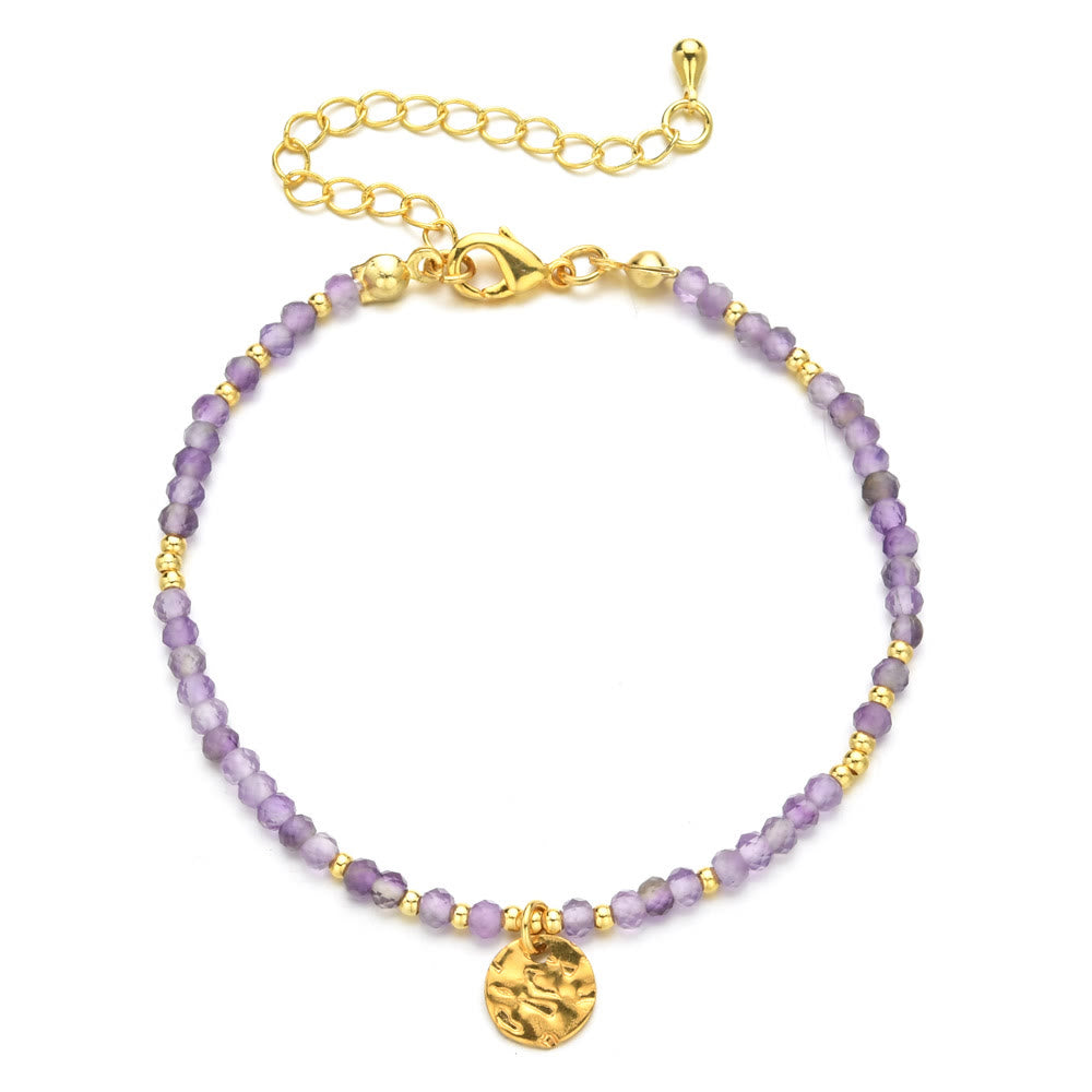 Bracciale regolabile Olivenorma Fortune Biscuit con mini perline naturali e pietre preziose - Ametista - image 9