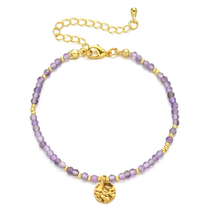 Bracciale regolabile Olivenorma Fortune Biscuit con mini perline naturali e pietre preziose - Ametista - image 9