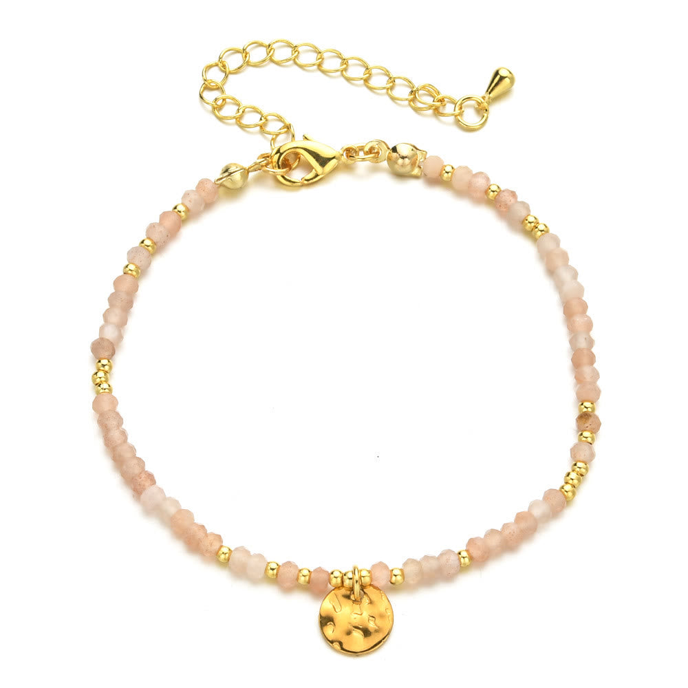 Bracciale regolabile Olivenorma Fortune Biscuit con mini perline naturali e pietre preziose - Quarzo rosa - image 5