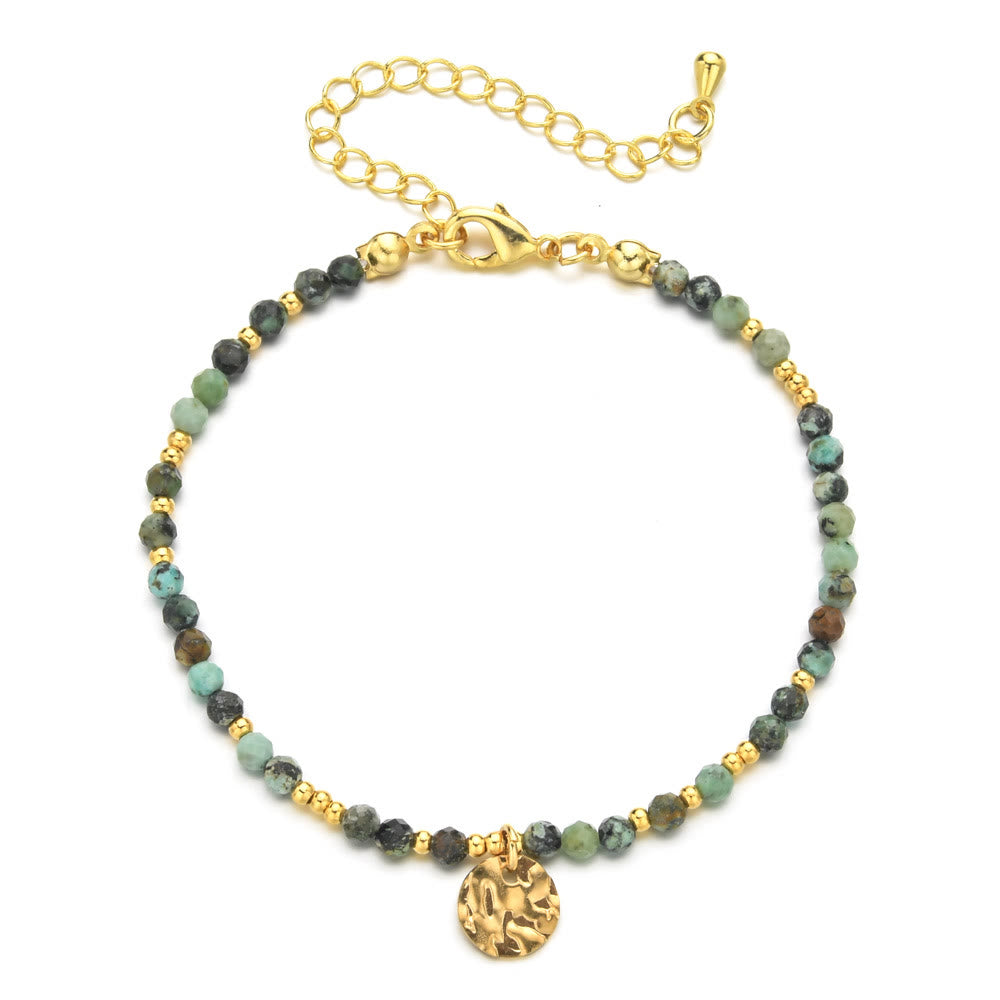 Bracciale regolabile Olivenorma Fortune Biscuit con mini perline naturali e pietre preziose - Turchese africano - image 17