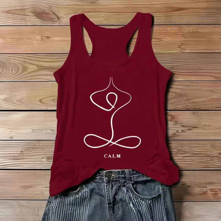 Canotta spirituale da yoga Olivenorma "CALM" e "BREATH" - CALMA - Rosso - 3XL - image 9