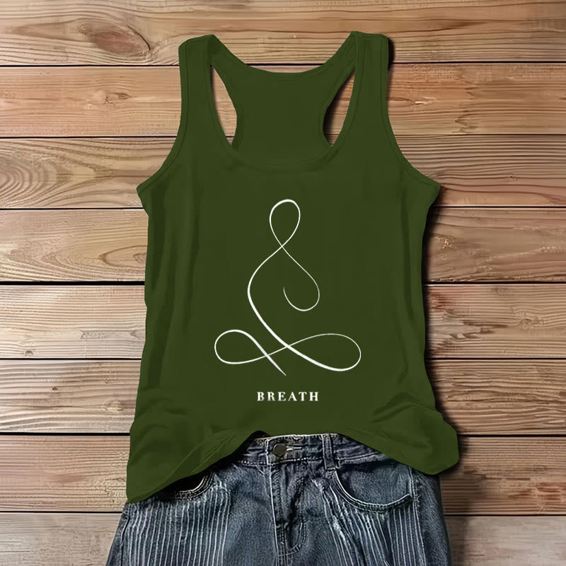 Canotta spirituale da yoga Olivenorma "CALM" e "BREATH" - RESPIRO - Verde - 3XL - image 20