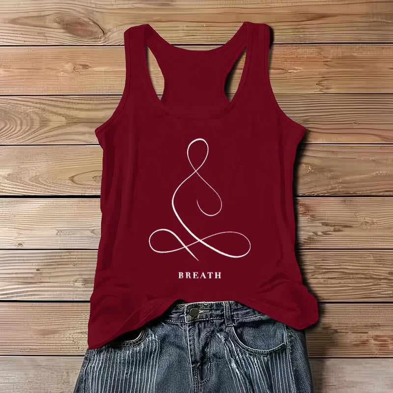Canotta spirituale da yoga Olivenorma "CALM" e "BREATH" - RESPIRO - Rosso - 3XL - image 19