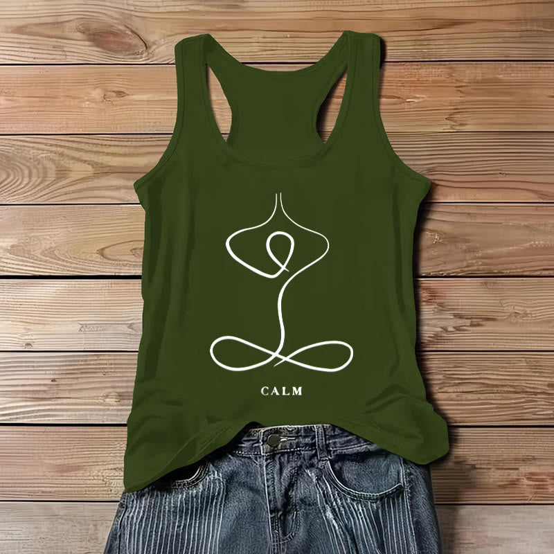 Canotta spirituale da yoga Olivenorma "CALM" e "BREATH" - CALMA - Verde - 3XL - image 10
