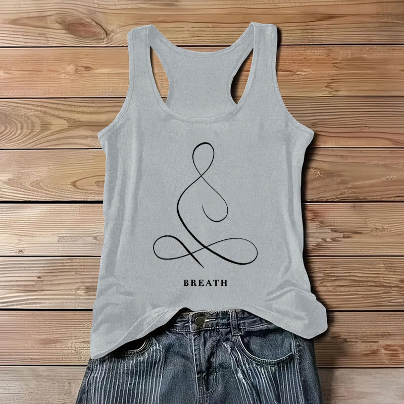 Canotta spirituale da yoga Olivenorma "CALM" e "BREATH" - RESPIRO - Grigio - 3XL - image 17