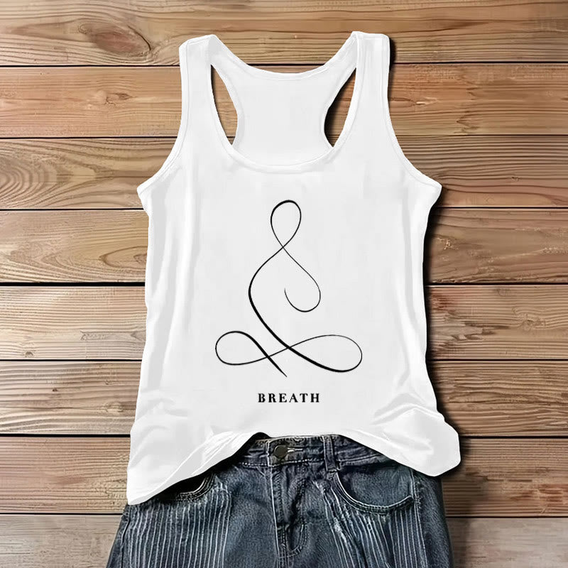 Canotta spirituale da yoga Olivenorma "CALM" e "BREATH" - RESPIRO - Bianco - 3XL - image 12