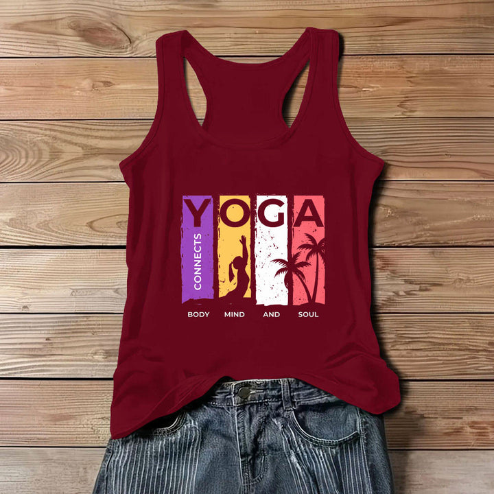Olivenorma "YOGA CONNETTE CORPO, MENTE E ANIMA" Canotta grafica da donna - Rosso - 3XL - image 4
