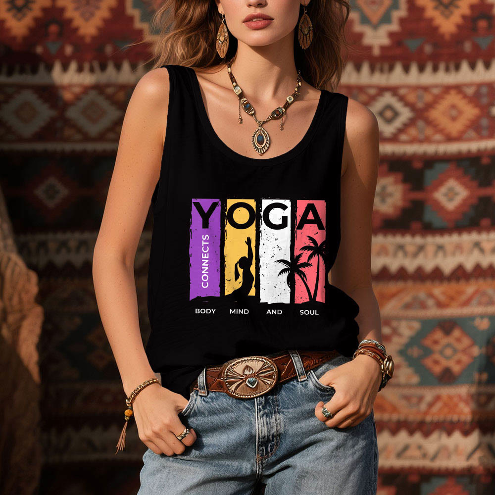 Olivenorma "YOGA CONNETTE CORPO, MENTE E ANIMA" Canotta grafica da donna - image 1