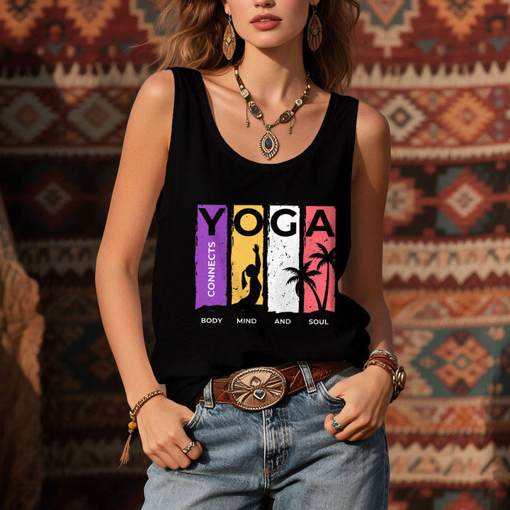 Olivenorma "YOGA CONNETTE CORPO, MENTE E ANIMA" Canotta grafica da donna - image 1