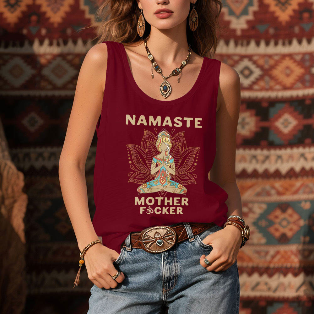 Olivenorma "NAMASTE MOTHER F*CKER" Canotta spirituale da meditazione con loto - image 10