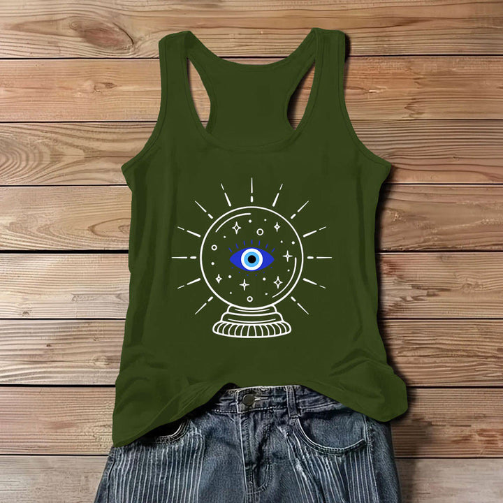 Canotta morbida con schiena scoperta e grafica a sfera di cristallo con occhio magico Olivenorma - Verde - 3XL - image 11