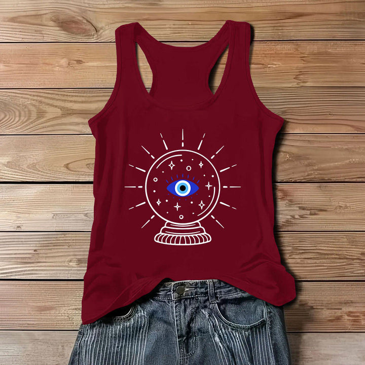 Canotta morbida con schiena scoperta e grafica a sfera di cristallo con occhio magico Olivenorma - Rosso - 3XL - image 10