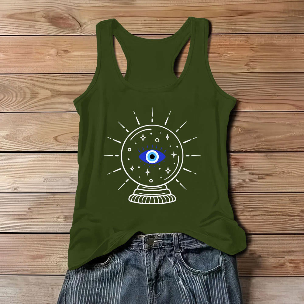 Canotta morbida con schiena scoperta e grafica a sfera di cristallo con occhio magico Olivenorma - Verde - 3XL - image 12