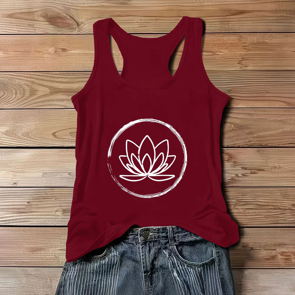 Canotta spirituale pacifica Olivenorma Lotus Flowers - Rosso - 3XL - image 1